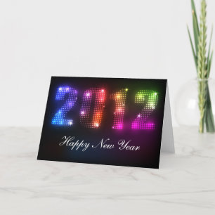 2012 New Year's Rainbow Lights Design Holiday Card
