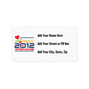 2012 Proud Grandma T-shirts and Gifts Label