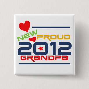 2012 Proud Grandpa T-shirts and Gifts 2 Inch Square Button
