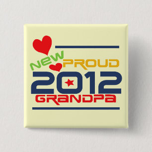 2012 Proud Grandpa T-shirts and Gifts 2 Inch Square Button