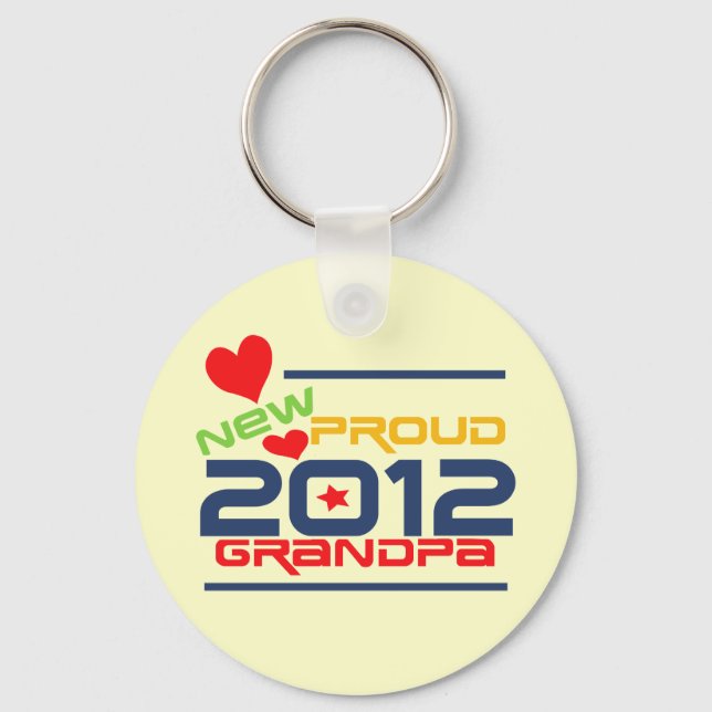 2012 Proud Grandpa T-shirts and Gifts Keychain (Front)
