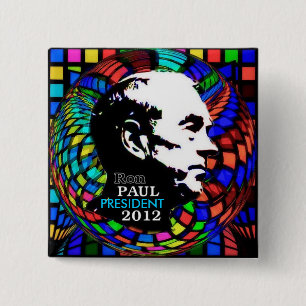 2012 Ron Paul Psychedelic square pin