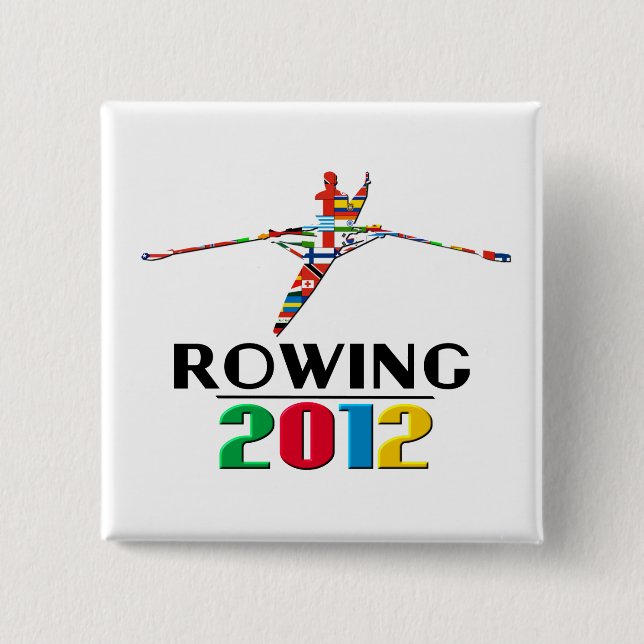 2012: Rowing 2 Inch Square Button (Front)