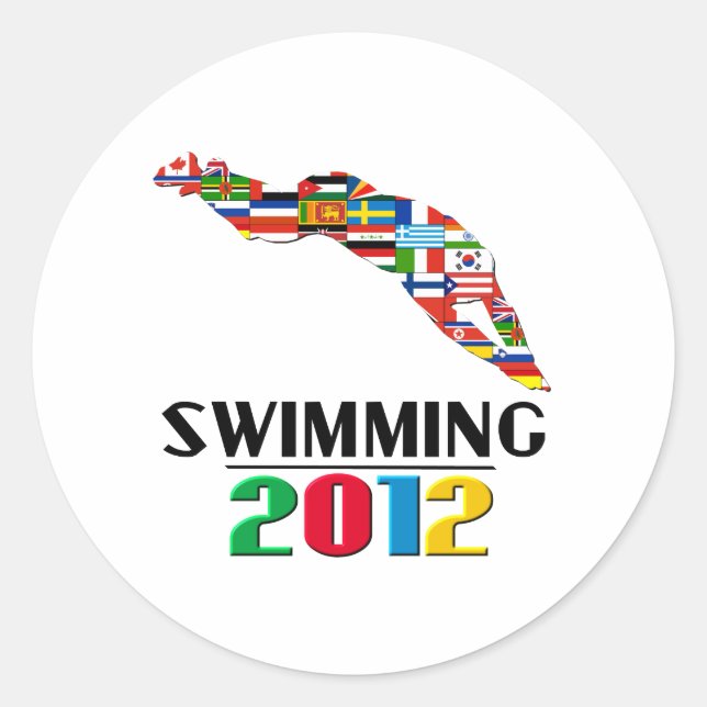 2012: Swimming Classic Round Sticker (Front)