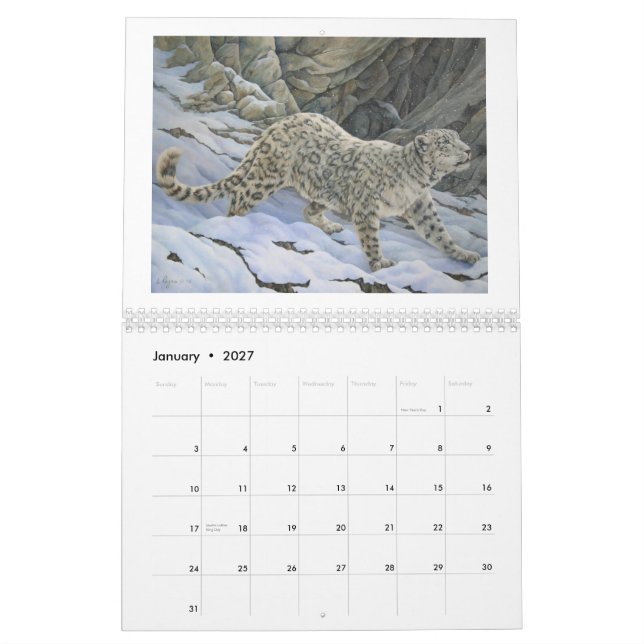 2012 Twelve Month Wildlife Art Calendar (Jan 2027)