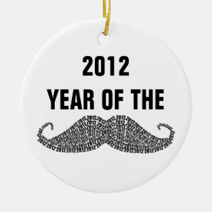 2012 Year of The Moustache Ceramic Ornament