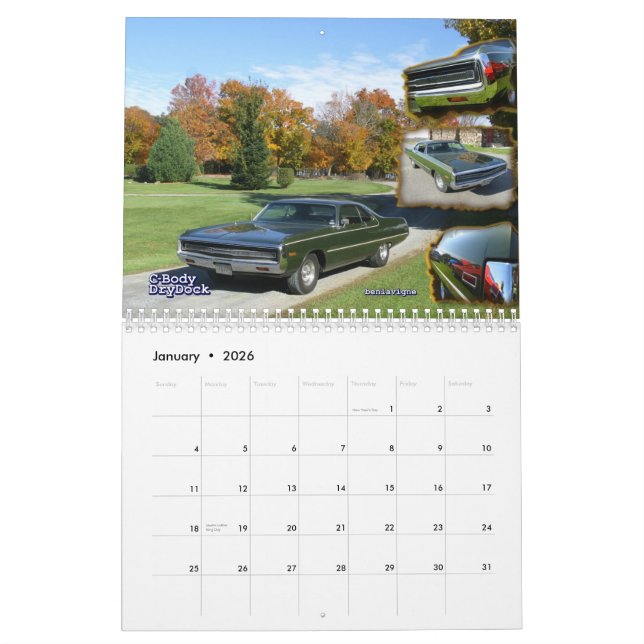 2013 C-Body Mopar Calendar (Jan 2026)