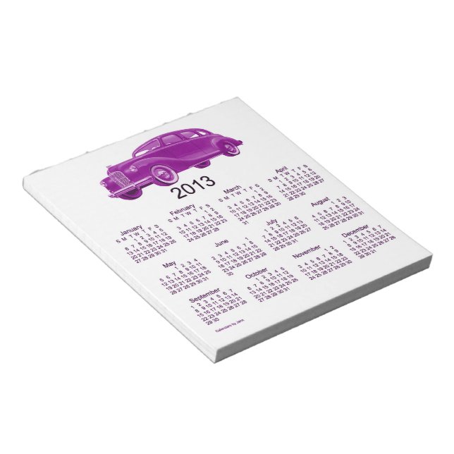 2013 Car Calendar Notepad (Angled)