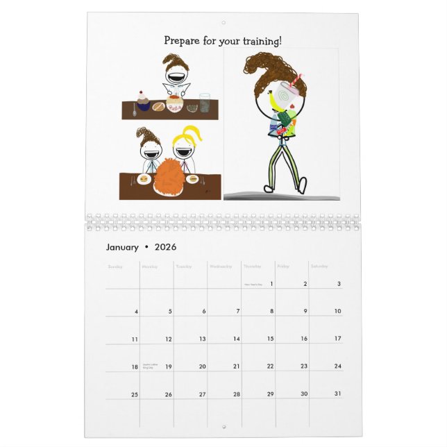 2013 Cartoon Sport Calendar:Tri-ing to be Athletic Calendar (Jan 2026)