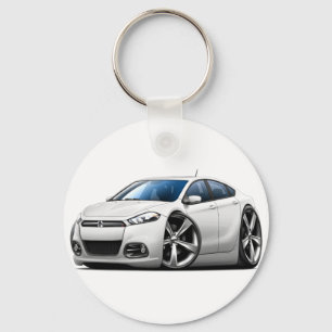 2013 Dodge Dart White Car Keychain