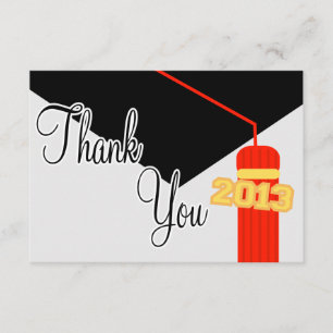 2013 Graduation Cap And Tassel Thank You (Red) Card