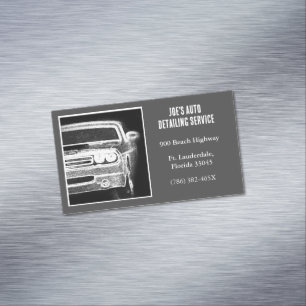 2013 Grey American Muscle Car Automotive Magnetic Business Card