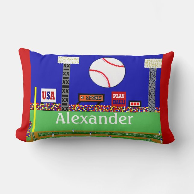 2013 Kids Baseball Personalized Throw Pillow Gift (Front)