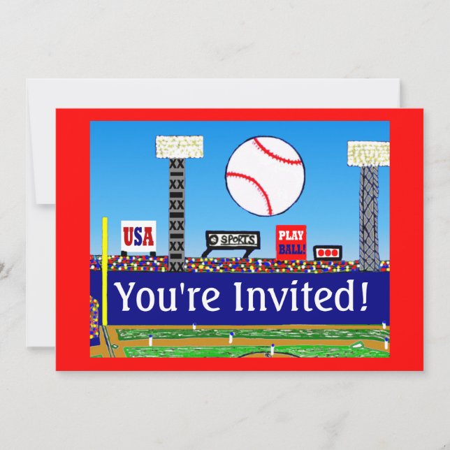 2013 Kids Sport Baseball Birthday Party Invitation (Front)