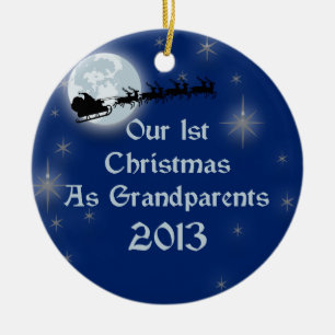 2013 Our 1st Christmas As Grandparents Ceramic Ornament