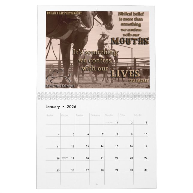 2013 Save The Cowboy Calendar (Jan 2026)