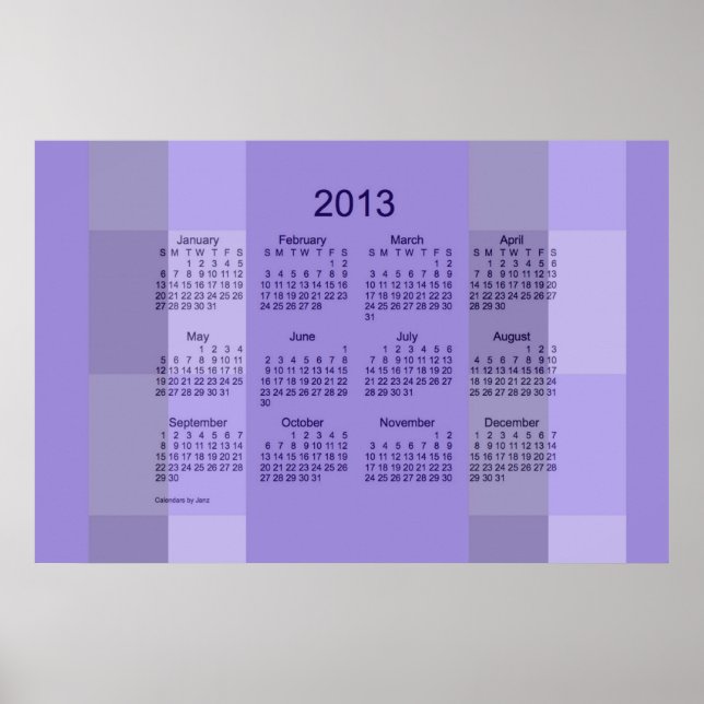 2013 Wall Calendar Poster (Front)