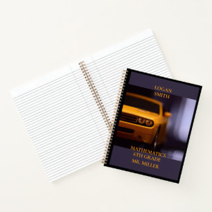 2013 Yellow Muscle Car Custom School Classroom   Notebook