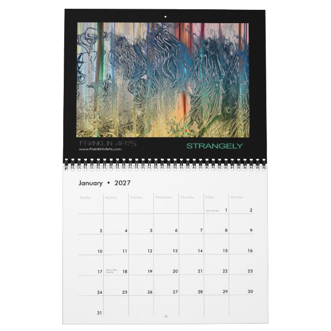 2014 Abstract Art Calendar (Jan 2027)