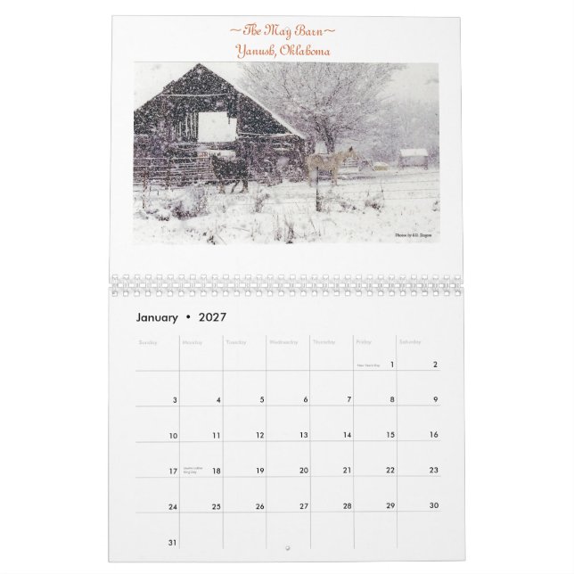 2014 Barn Calendar (Jan 2027)
