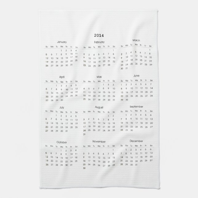 2014 Calendar Gifts Kitchen Towel (Vertical)