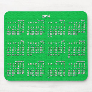 2014 Calendar Mouse Pad - Knit Green