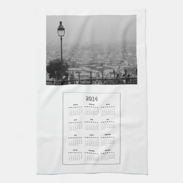 2014 Calendar Paris Kitchen Towel (Vertical)