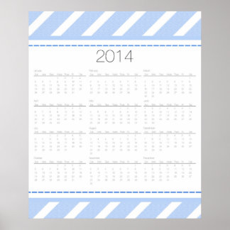 2014 Chevron Wall Calendar Poster