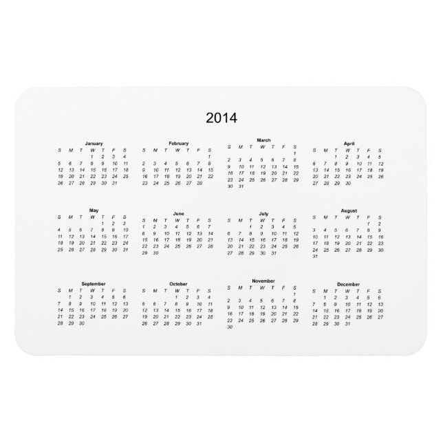 2014 Create it Yourself Calendar Magnet (Horizontal)