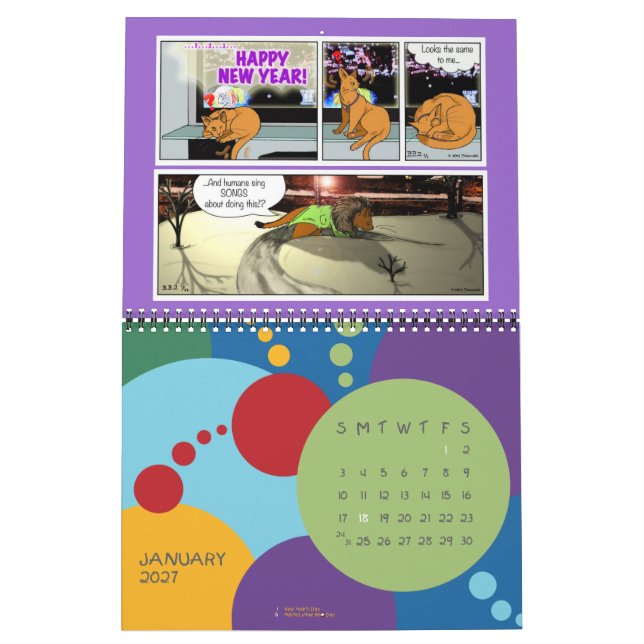 2014 Daily Abyssinian Cartoon Calendar (Jan 2027)