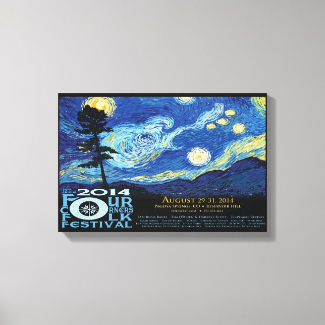 2014 Four Corners Folk Festival Poster Canvas Print (Front)