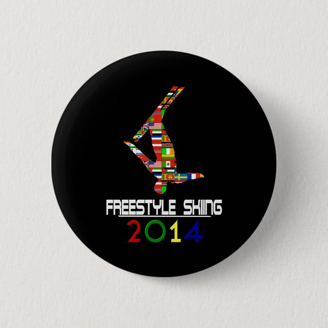 2014: Freestyle Skiing 2 Inch Round Button (Front)