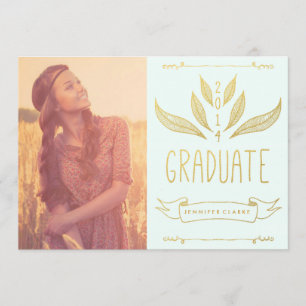 2014 GOLD GRADUATION PARTY INVITATION