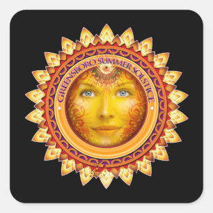 2014 Greensboro Summer Solstice Festival Souvenir Square Sticker