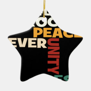 2014 Love Rocks Peace Art Print Ceramic Ornament