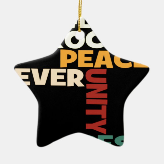 2014 Love Rocks Peace Art Print Ceramic Ornament (Front)