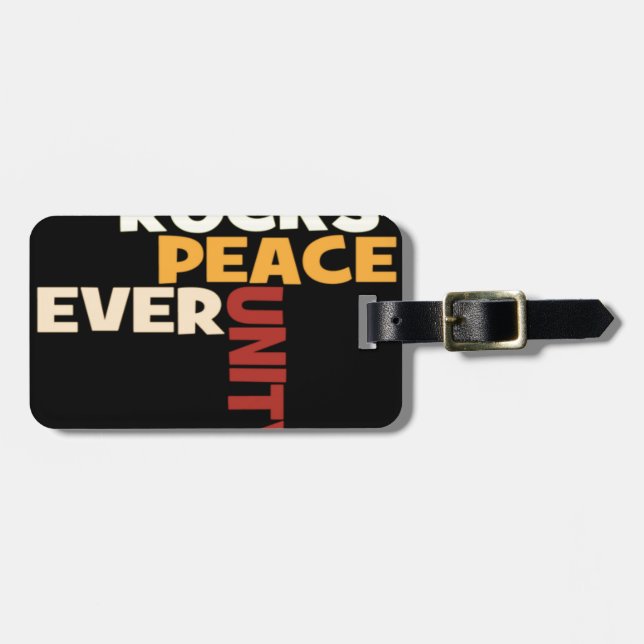 2014 Love Rocks Peace Art Print Luggage Tag (Front Horizontal)