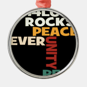 2014 Love Rocks Peace Art Print Metal Ornament