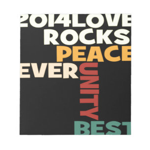 2014 Love Rocks Peace Art Print Notepad