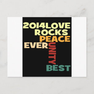 2014 Love Rocks Peace Art Print Postcard