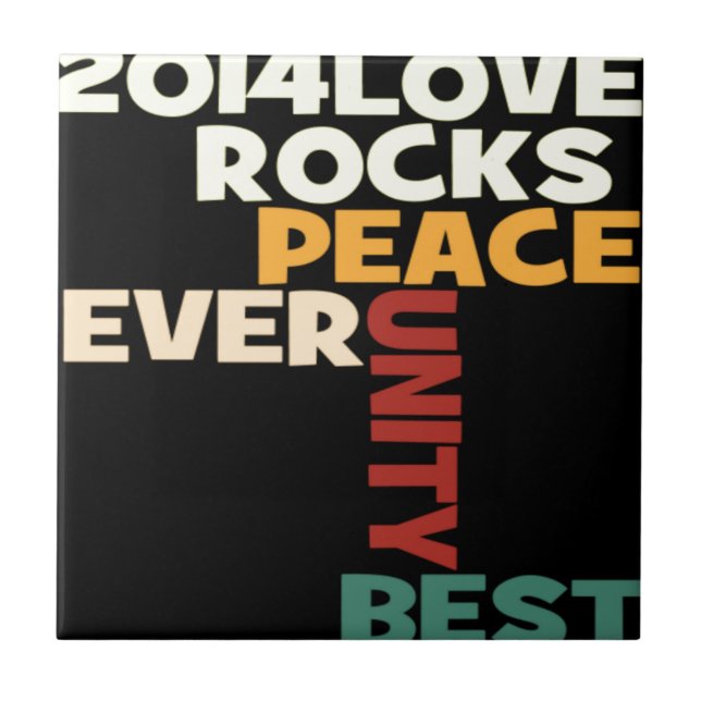 2014 Love Rocks Peace Art Print Tile (Front)