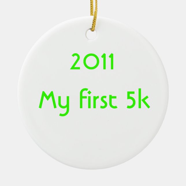 2014 My First 5k Ceramic Ornament (Front)