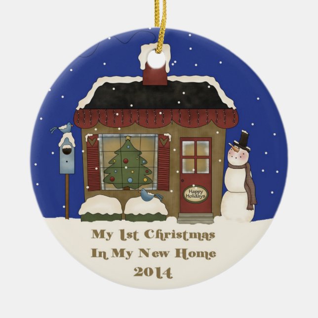 2014 My New Home Christmas Ceramic Ornament (Front)