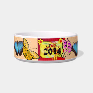2014 New Year Pattern Butterfly Art Love Destiny Bowl