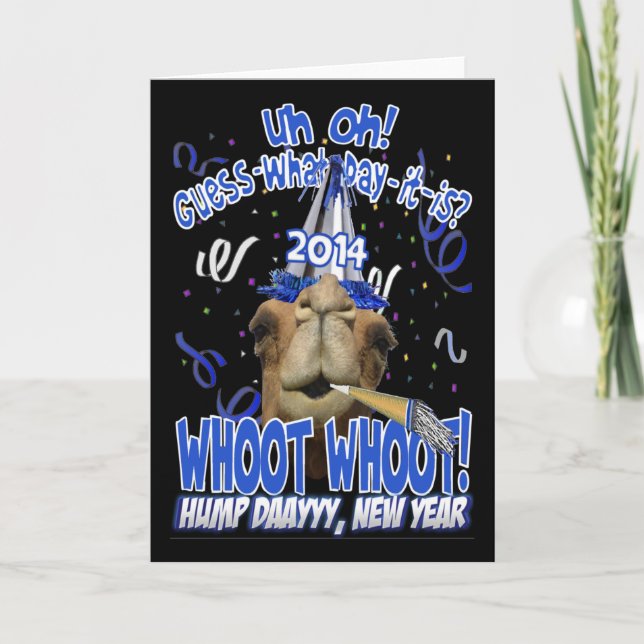 2014 New Year's Hump Day Camel Greeting Cards (Front)