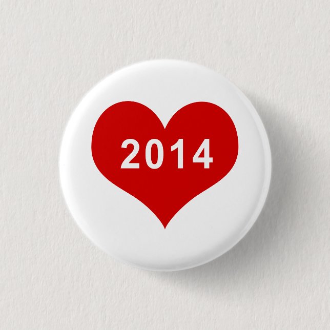 2014 Red Love Heart Button (Front)
