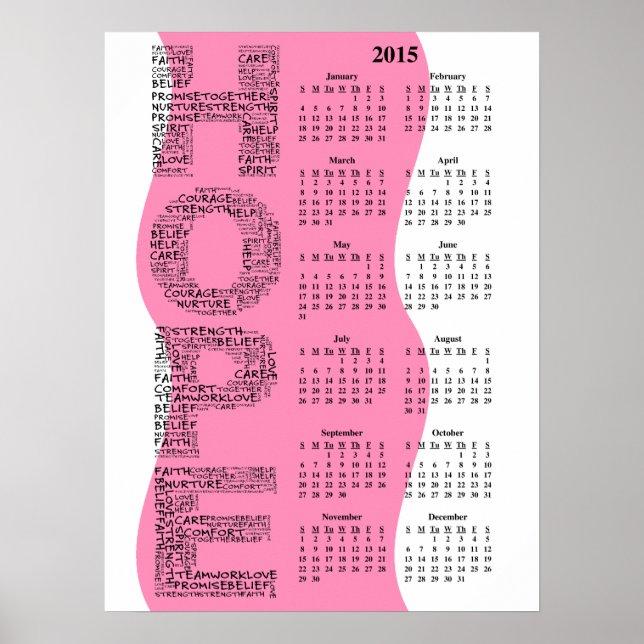 2015: A Year of Hope Yearly Wall Calendar Poster (Front)