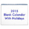 2015 Blank Calendar With Holidays And Blue Wire