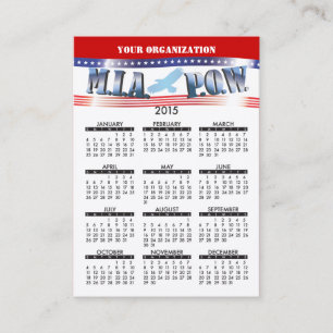 2015 Business Card Calendar MIA POW