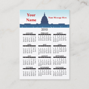 2015 Business Card Calendar National Monuments